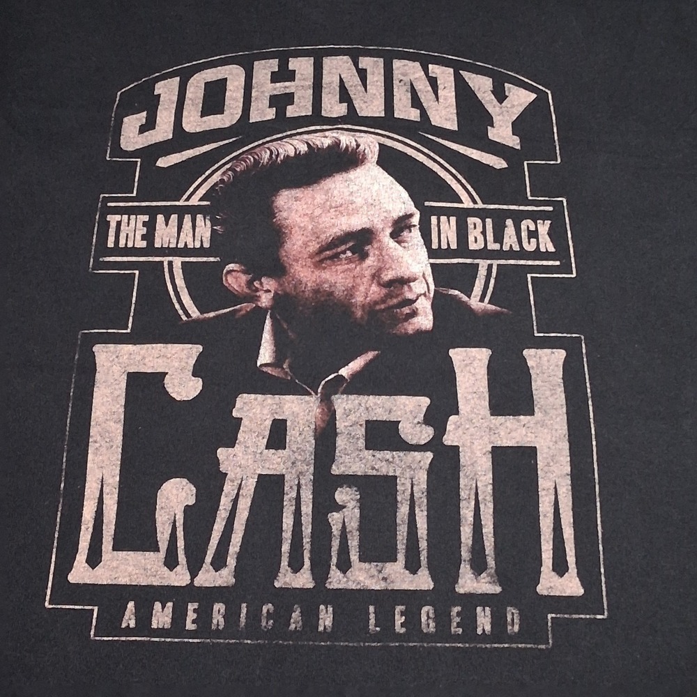 Johnny Cash The Man In Black American Legend Graphic Tee Black Mens Large - Picture 3 of 7